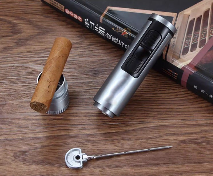 Bật lửa châm xì gà kèm kim khoan đa năng LC157 9
