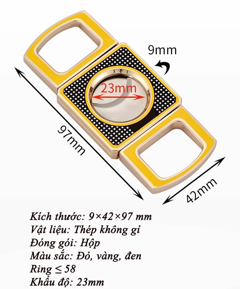Dao cắt Cigar hai lưỡi inox sang trọng cao cấp EC91 7