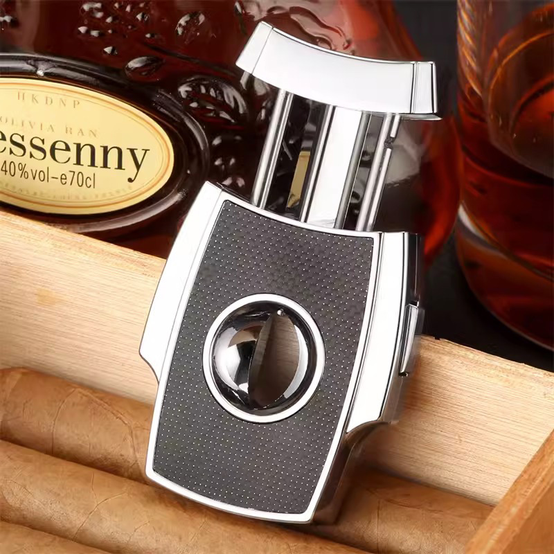 Dao cắt cigar chữ V vân carbon cao cấp EC115 10