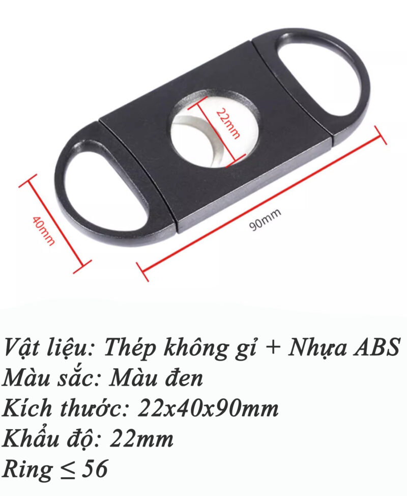 Dao cắt xì gà hai lưỡi inox màu đen giá rẻ EC23 6
