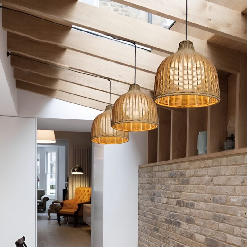 Đèn chùm đan mây decor hành lang mái hiên ZW7283 2