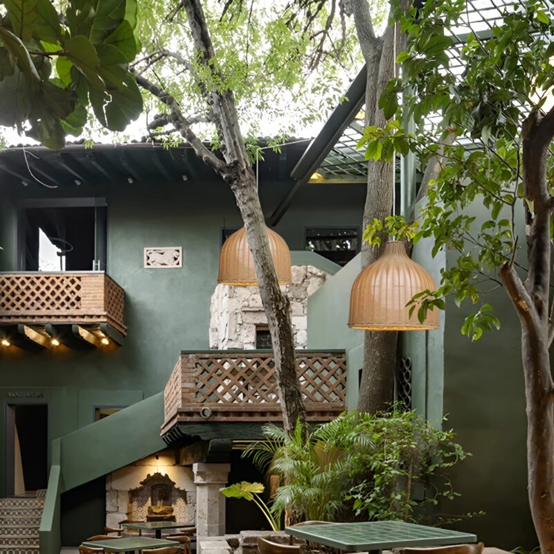 Đèn chùm đan mây decor hành lang mái hiên ZW7283 3