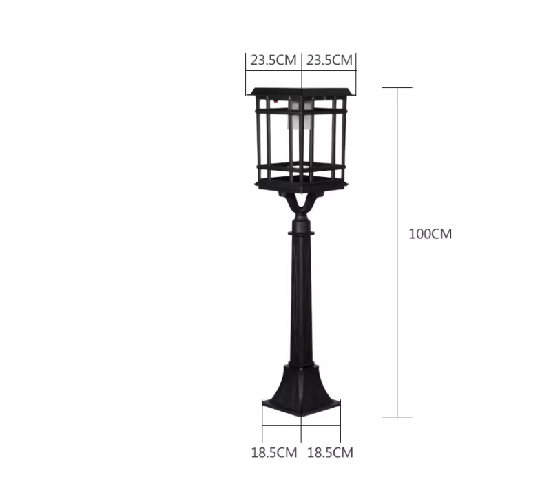 Đèn cột hình hộp chữ nhật thủy tinh cao cấp SD6702 4