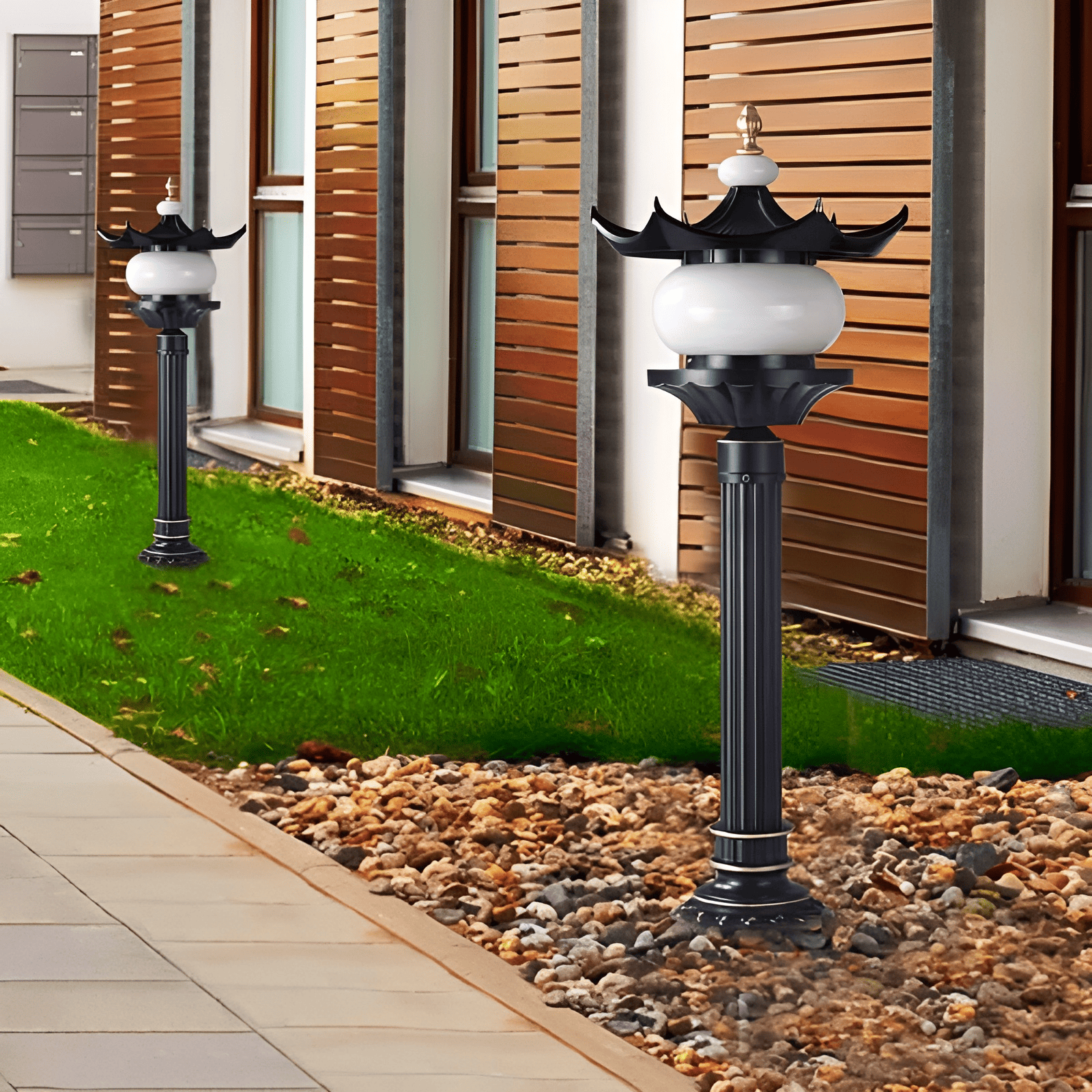Đèn cột mái đình cổ điển kiểu Châu Á GD7317 6