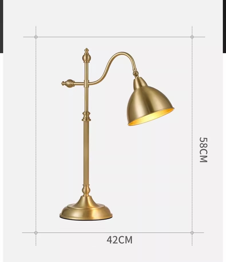 Đèn để bàn phòng đọc sách bằng đồng tối giản T4335 14