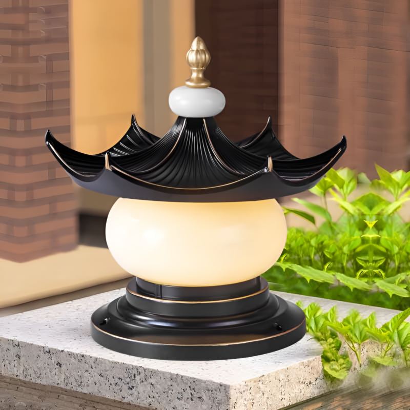 Đèn trụ cổng hình ngôi đình cổ nghệ thuật GD7319 1