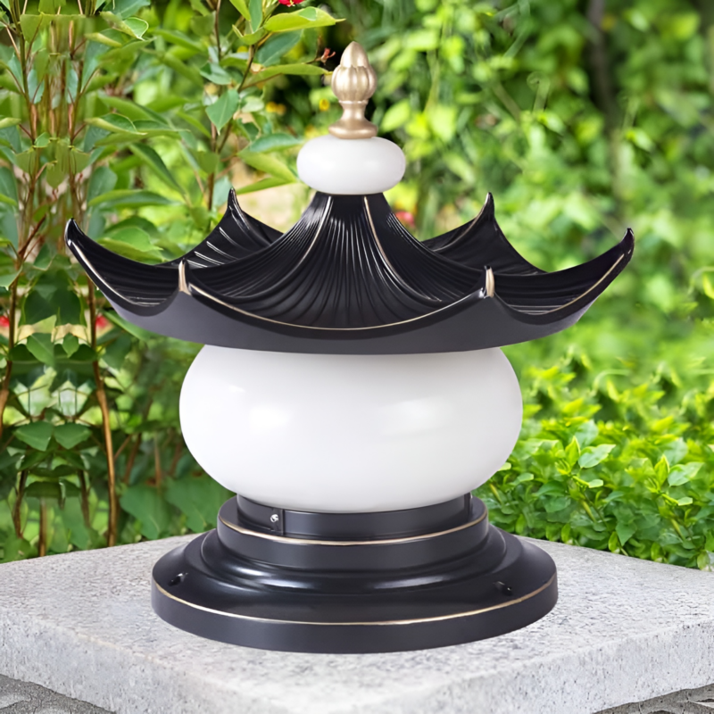 Đèn trụ cổng hình ngôi đình cổ nghệ thuật GD7319 2