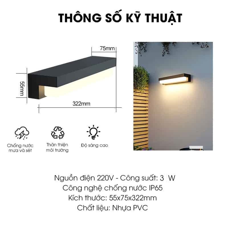 Đèn tường chiếu sáng ngoại thất GC2786 10