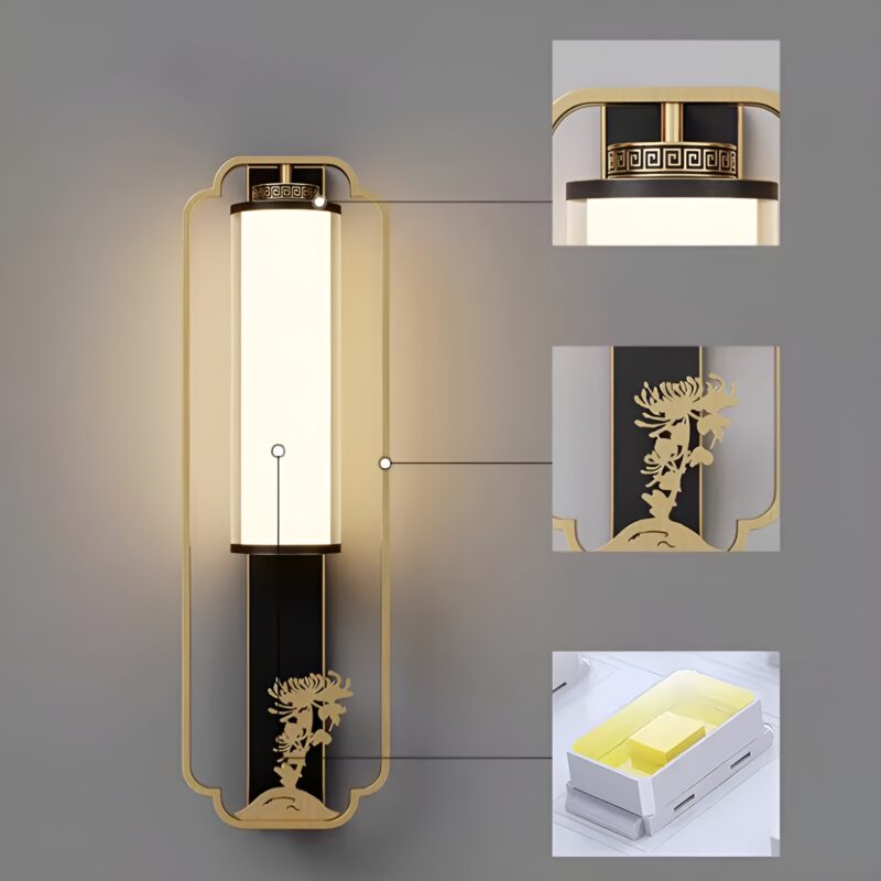 Đèn tường ngoài trời nghệ thuật bằng đồng B6833 4