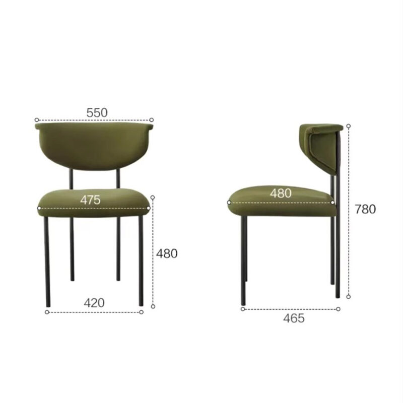 Ghế ăn bọc nhung lưng cong hiện đại CYL11 4