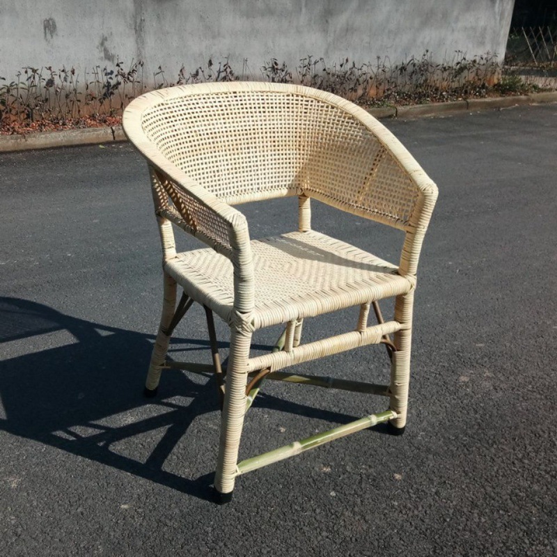 Ghế ăn dệt mây tự nhiên tựa lưng tròn NE2635