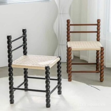 Ghế ăn khung gỗ hồ lô mặt đan dây độc đáo YM7184