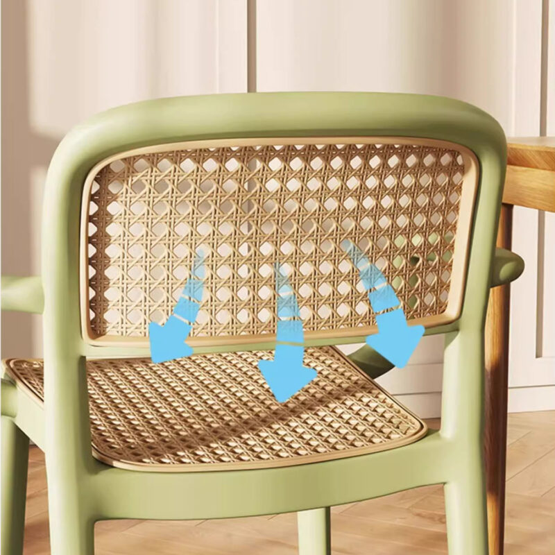 Ghế ăn khung nhựa giả mây tối giản AA648 9