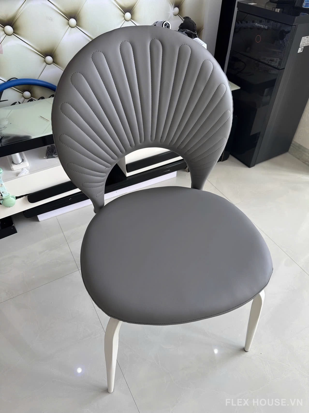 Ghế ăn tựa lưng vỏ sò bọc da cao cấp IT2307