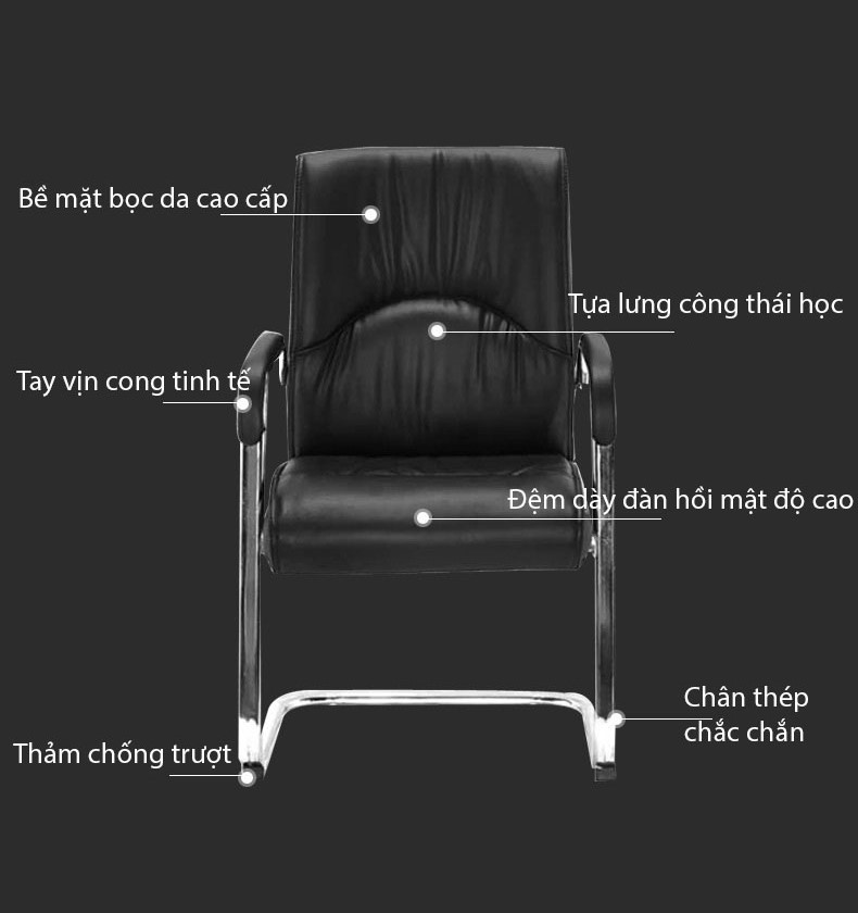 Ghế chân quỳ văn phòng bọc da cao cấp YY838 8