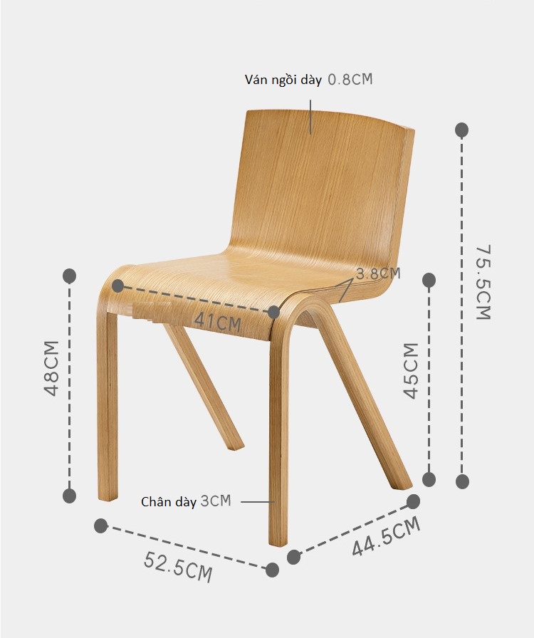 Ghế gỗ cafe Ready Chair khung chân độc đáo Y810 15