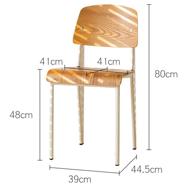 Ghế gỗ nguyên khối khung sắt hiện đại tựa lưng SC065 9