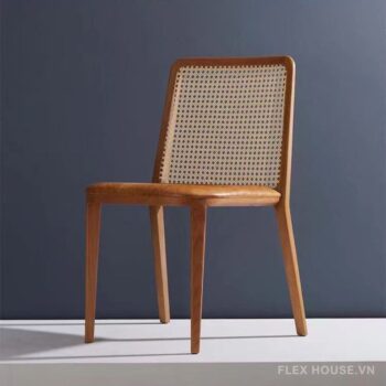 Ghế gỗ tựa lưng mây đan kiểu Nhật SO7140