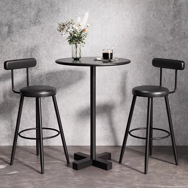 Ghế quầy bar chân thép bọc da tối giản MU1582 9