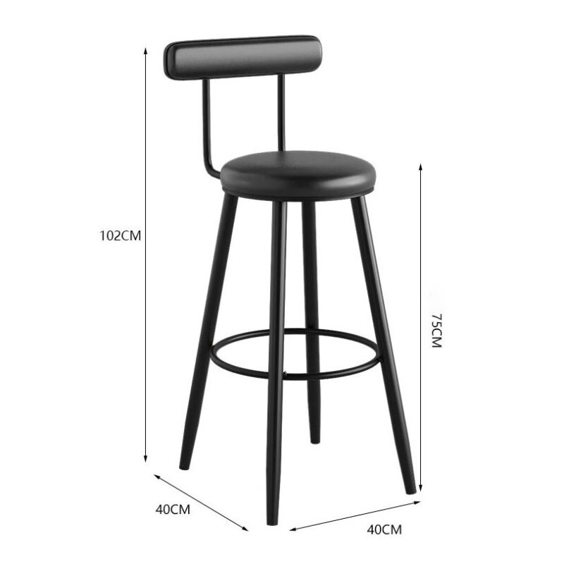 Ghế quầy bar chân thép bọc da tối giản MU1582 5