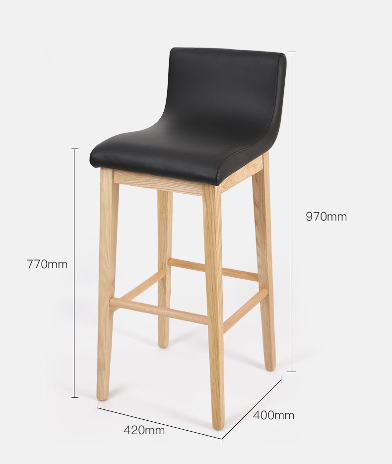 Ghế quầy bar khung gỗ tựa lưng bọc da SY6349 8