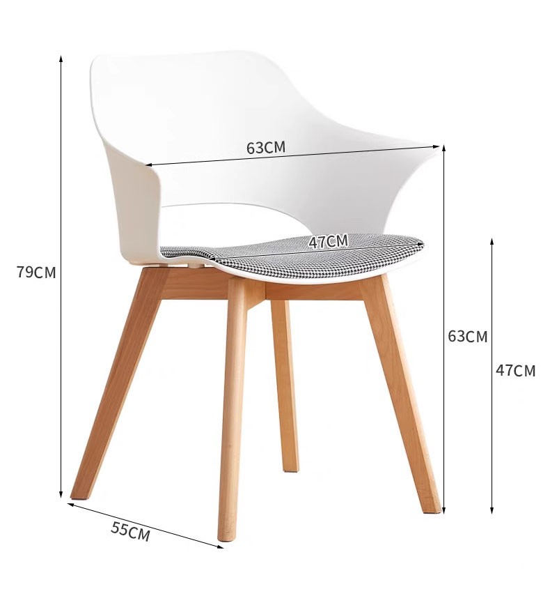 Ghế tiếp khách chân gỗ hiện đại OU617 12