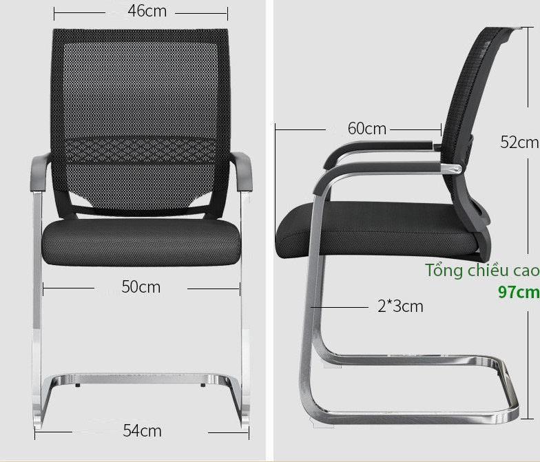 Ghế văn phòng khung chữ C lưng lưới hiện đại RC108 14