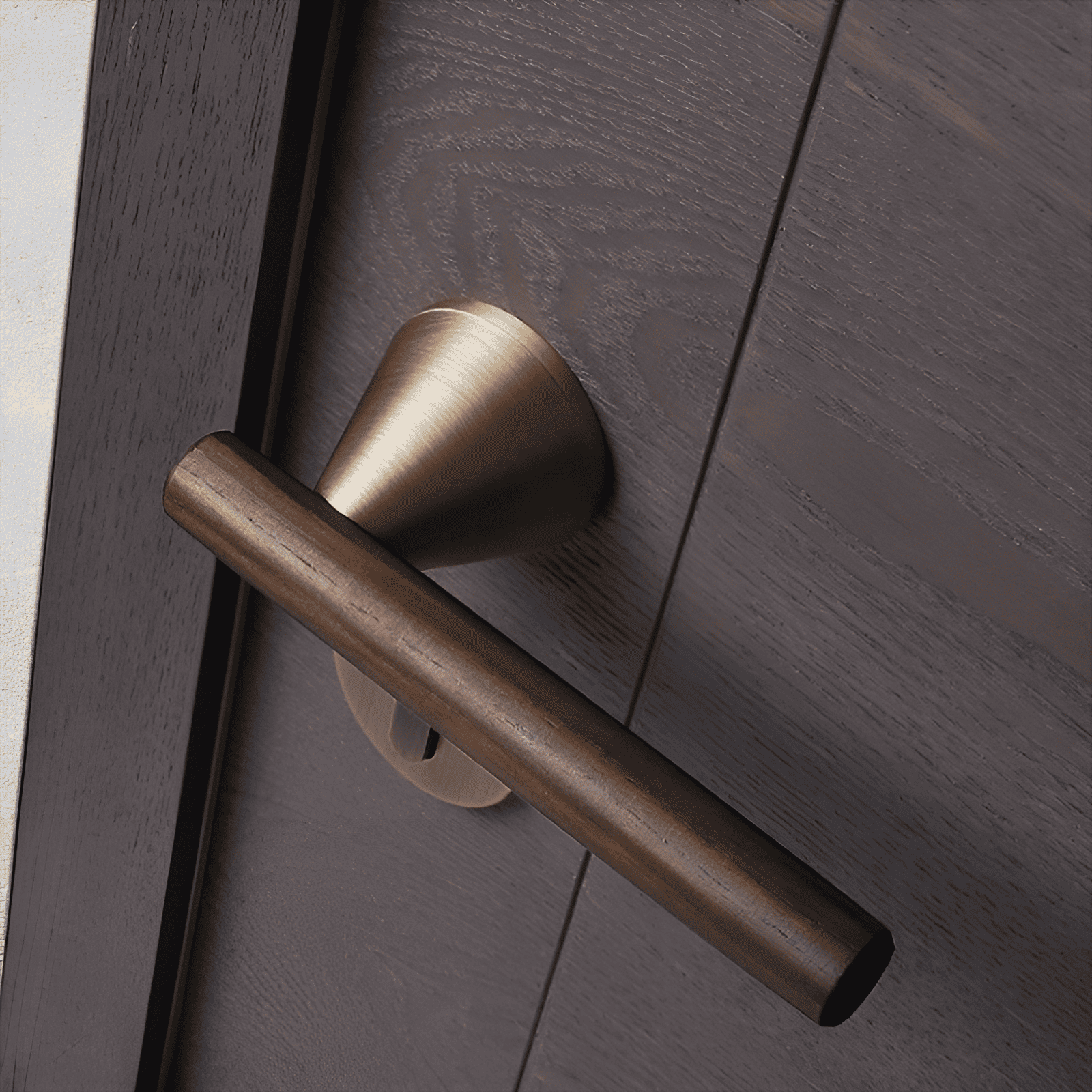 Khóa cửa tay gạt bằng gỗ kiểu cổ Châu Âu BT0592 12