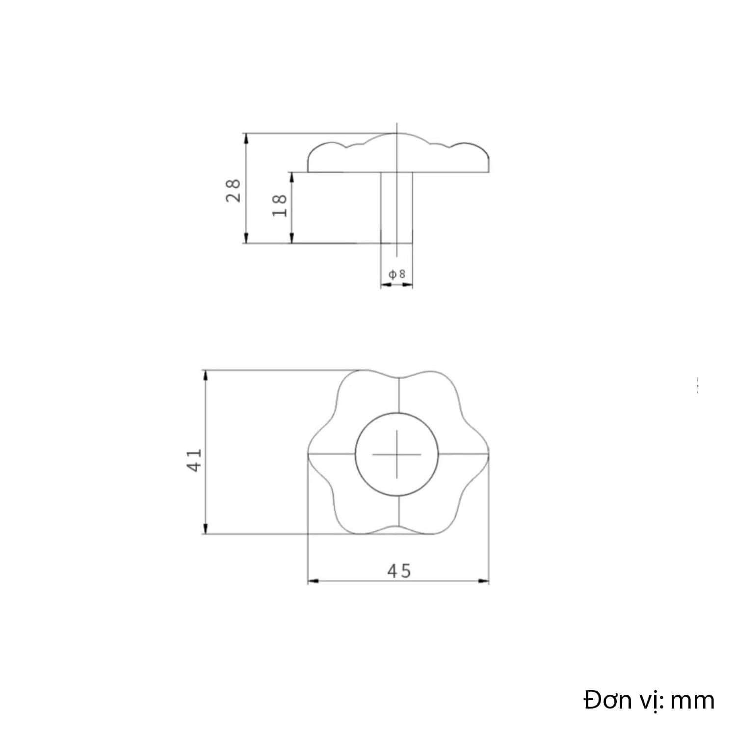 Núm tay nắm tủ bằng đồng bông hoa dễ thương BT6854 13