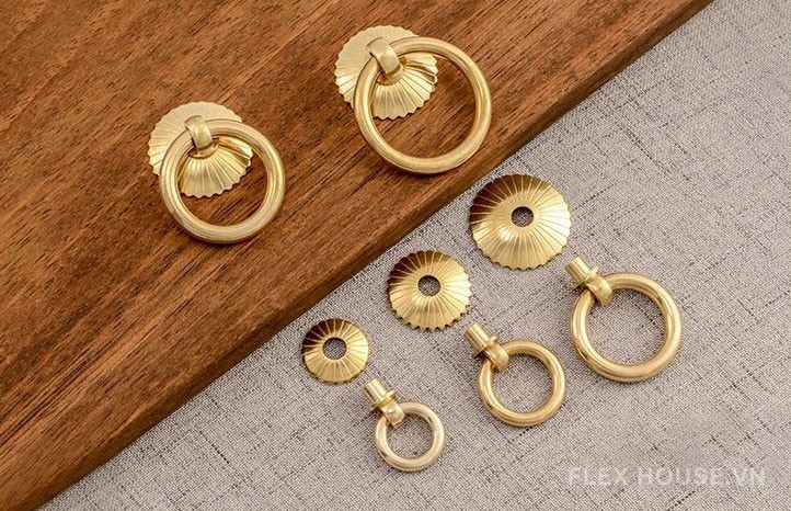Tay nắm ngăn kéo tủ gỗ đồng vàng cổ điển T2201-A 6