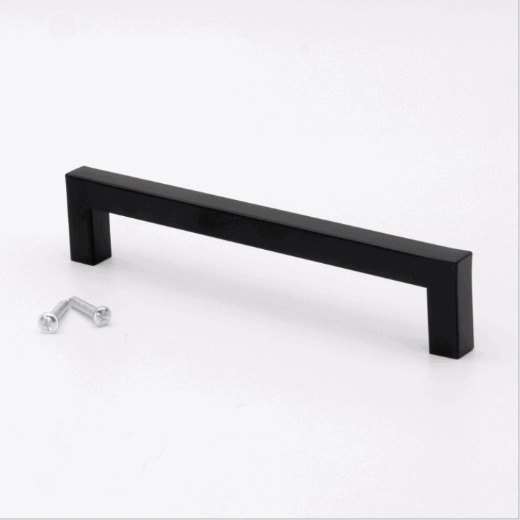 Tay nắm tủ áo Inox thanh vuông màu đen DJ027B 5