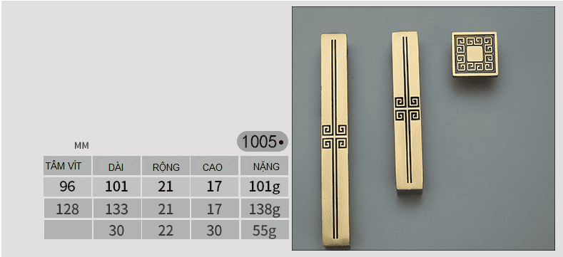 Tay nắm tủ bằng đồng kiểu cổ điển cao cấp OK1005 7