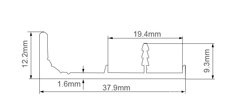 Tay nắm tủ dài chữ F hợp kim nhôm loại dày F021 8
