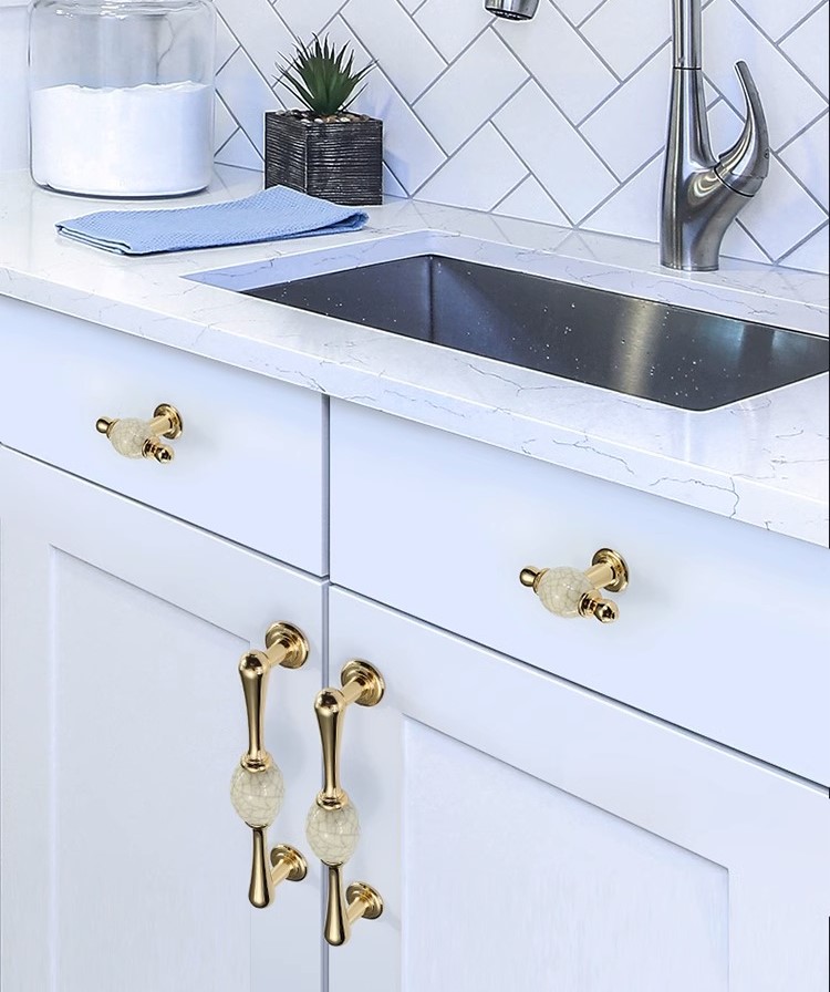 Tay nắm tủ gốm sứ bán nguyệt Á Đông sang trọng JZ4942 9