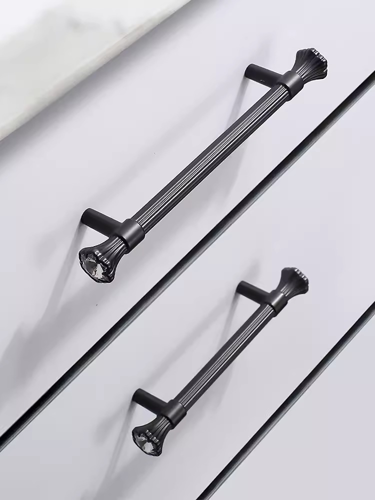 Tay nắm tủ hợp kim kẽm đính pha lê sang trọng JZ2271 10