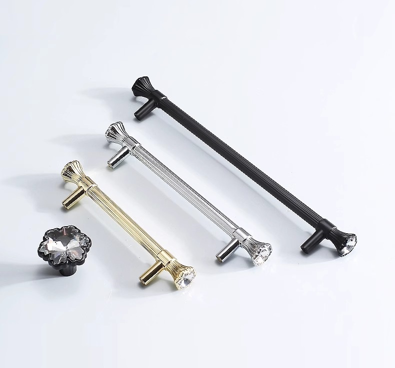 Tay nắm tủ hợp kim kẽm đính pha lê sang trọng JZ2271 18