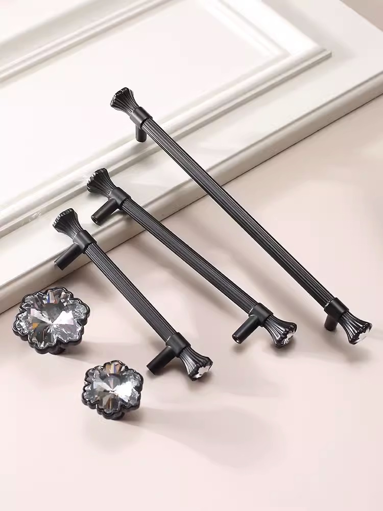 Tay nắm tủ hợp kim kẽm đính pha lê sang trọng JZ2271 7
