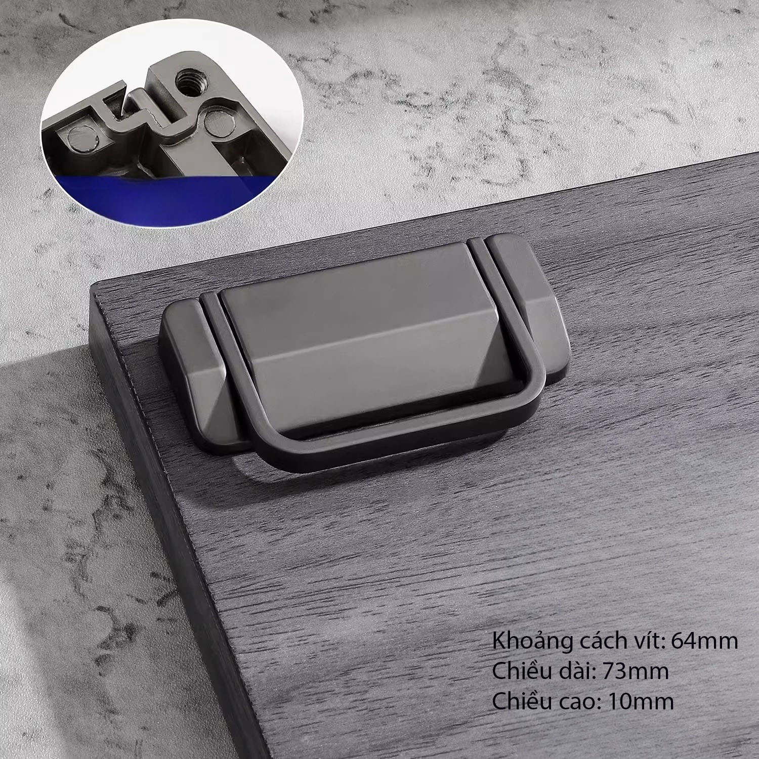 Tay nắm tủ móc ẩn hợp kim kẽm hiện đại JZ8011 15