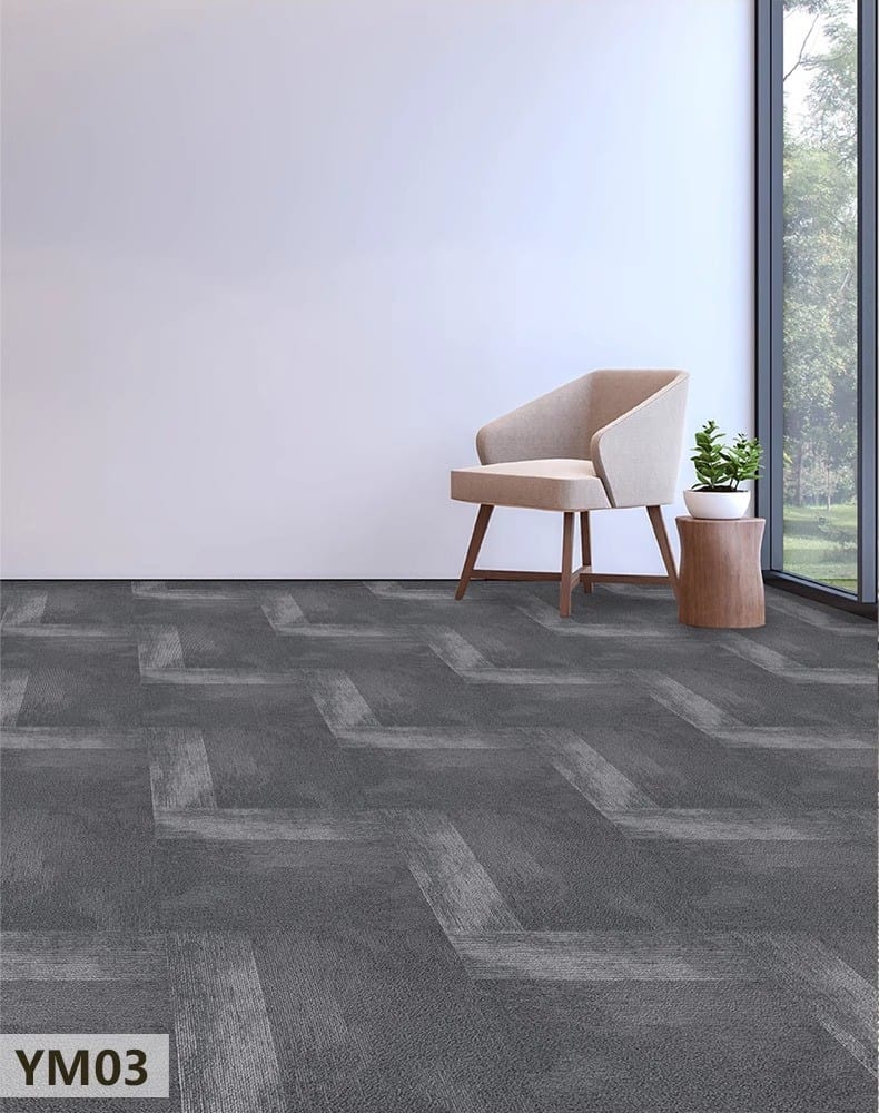 Thảm trải sàn văn phòng hình vuông màu xám SP7115 9