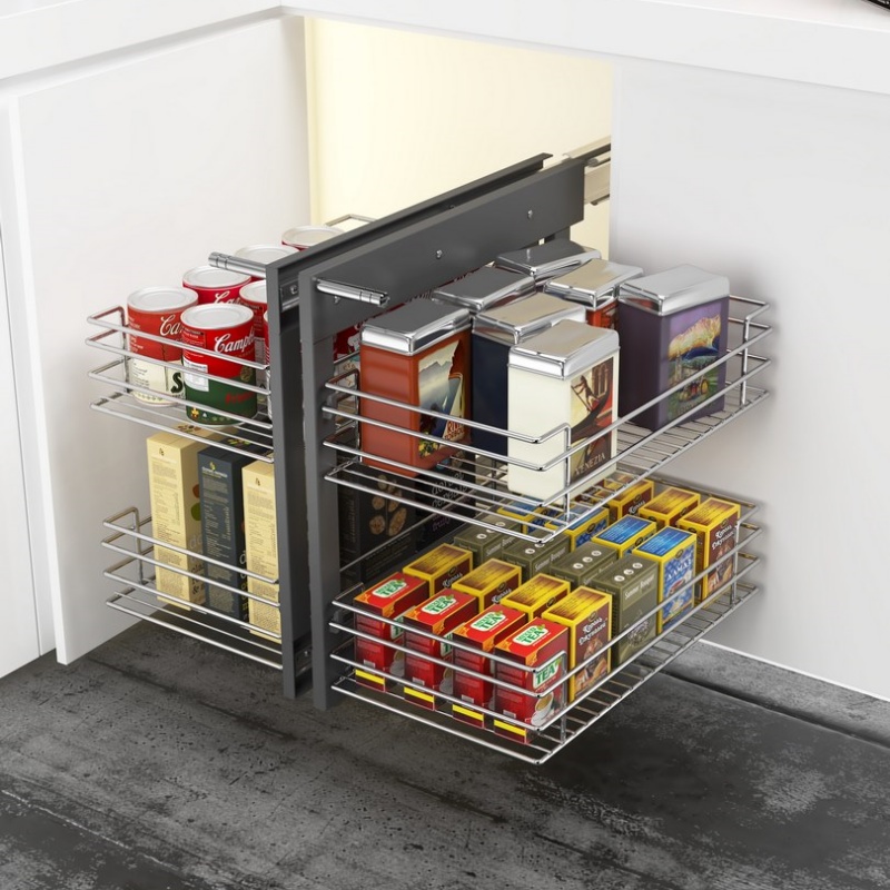 Bộ khay liên hoàn góc tủ bếp mở toàn phần Taura MG003