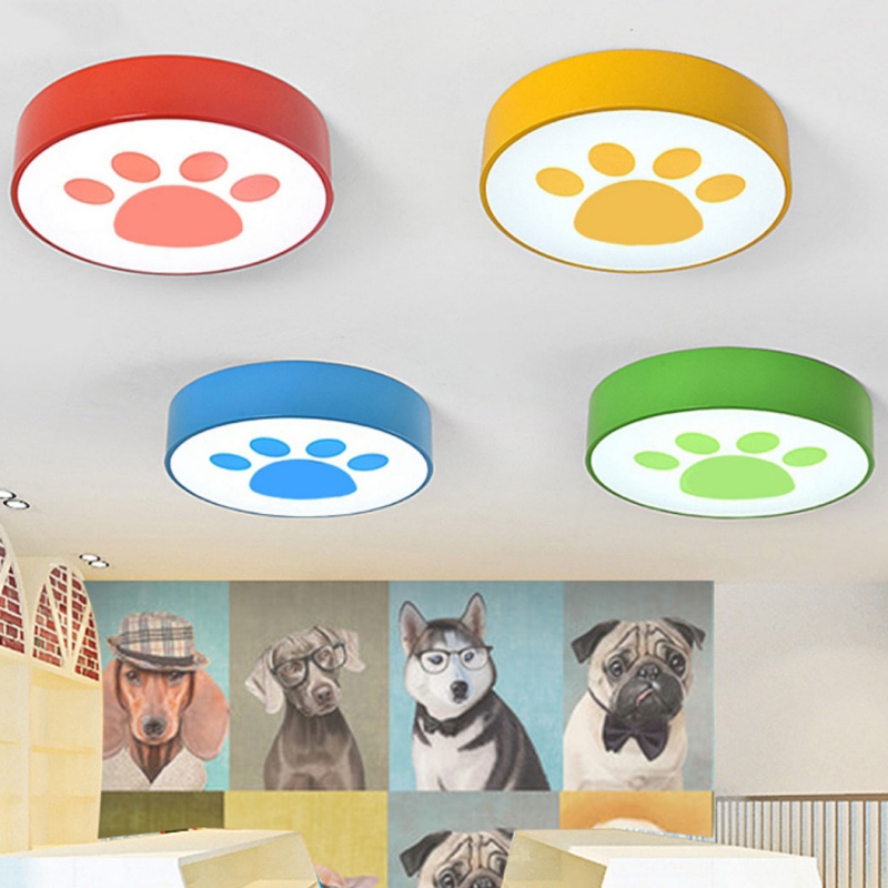 Đèn LED ốp trần khu vui chơi hình tròn chân cún CC5227 6
