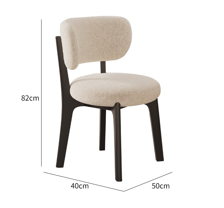 Ghế trang điểm tựa lưng cong chân gỗ độc đáo NF7150