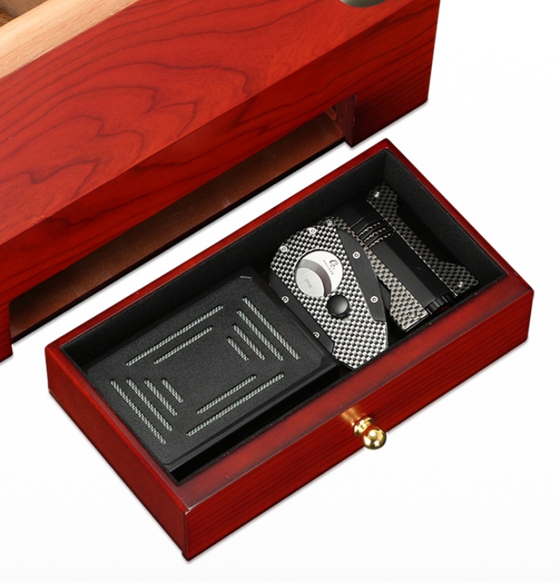 Hộp gỗ đựng cigar mặt kính sang trọng HC56G 4