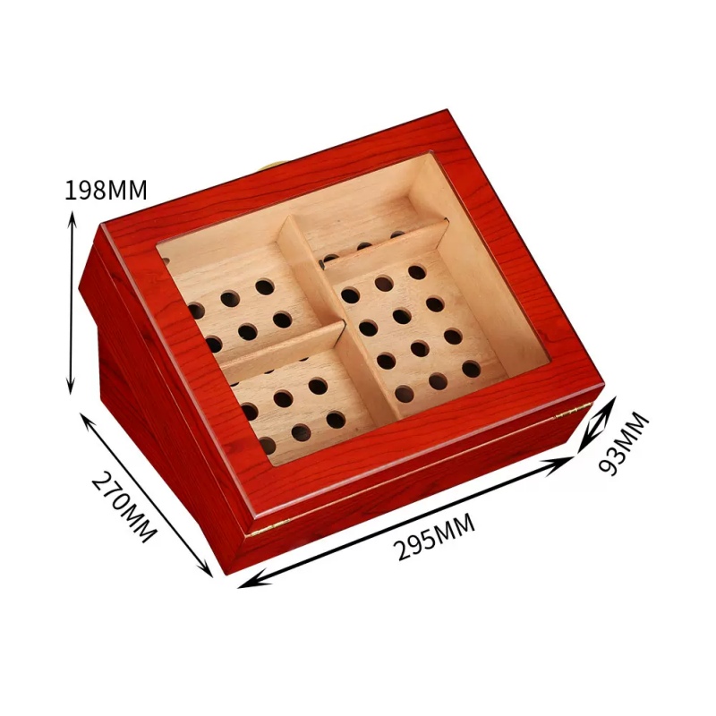Hộp gỗ đựng cigar mặt kính sang trọng HC56G 8
