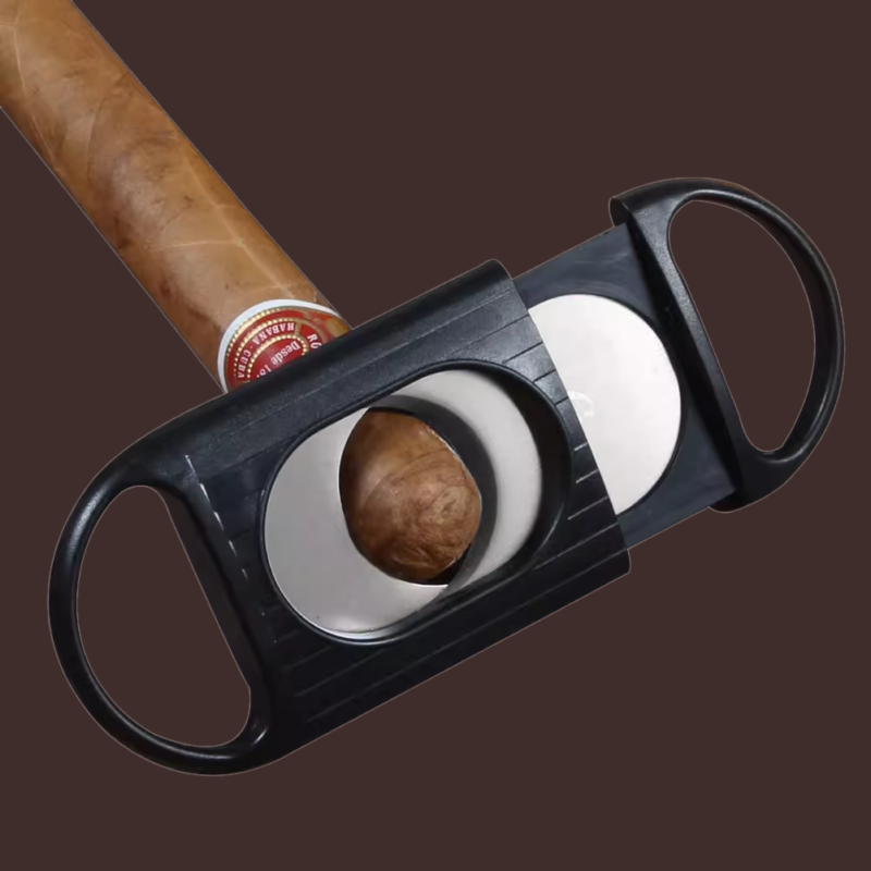 Dao cắt cigar hai lưỡi bằng inox màu đen EC24B 1