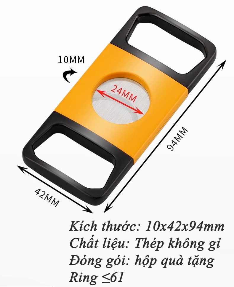 Dao cắt xì gà lưỡi đôi thép không gỉ cao cấp EC119 10