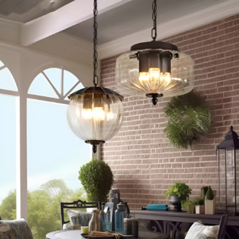 Đèn chùm thủy tinh trang trí sảnh biệt thự LGA154