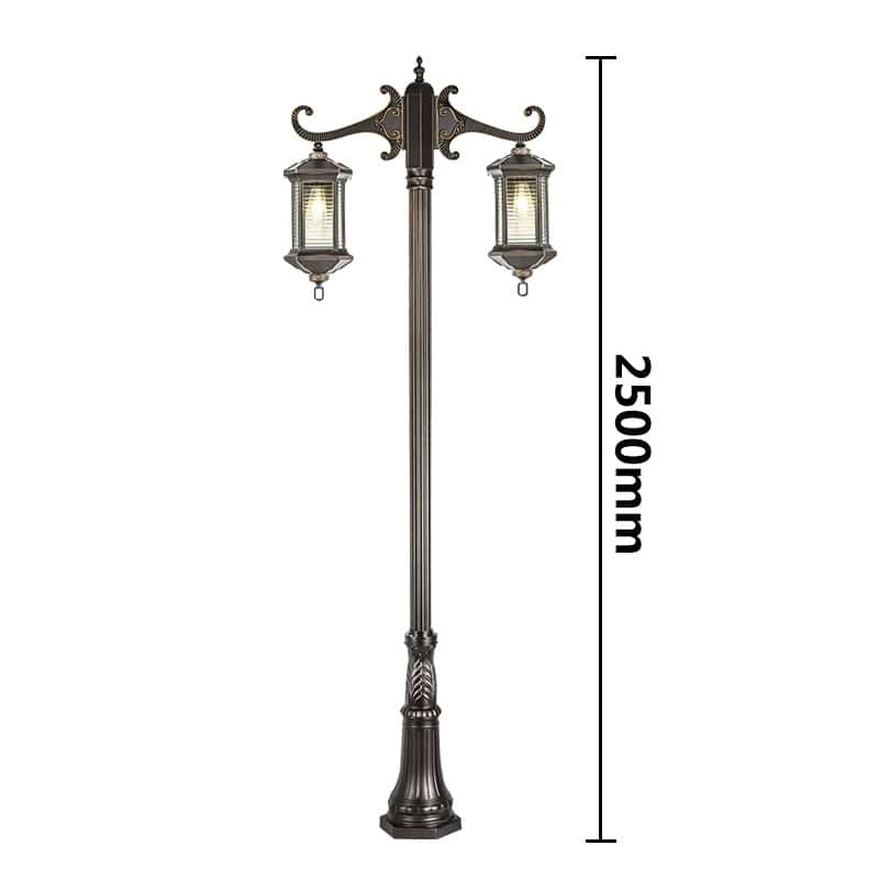 Đèn cột công viên hai đầu đèn retro Châu Âu DG7220 11