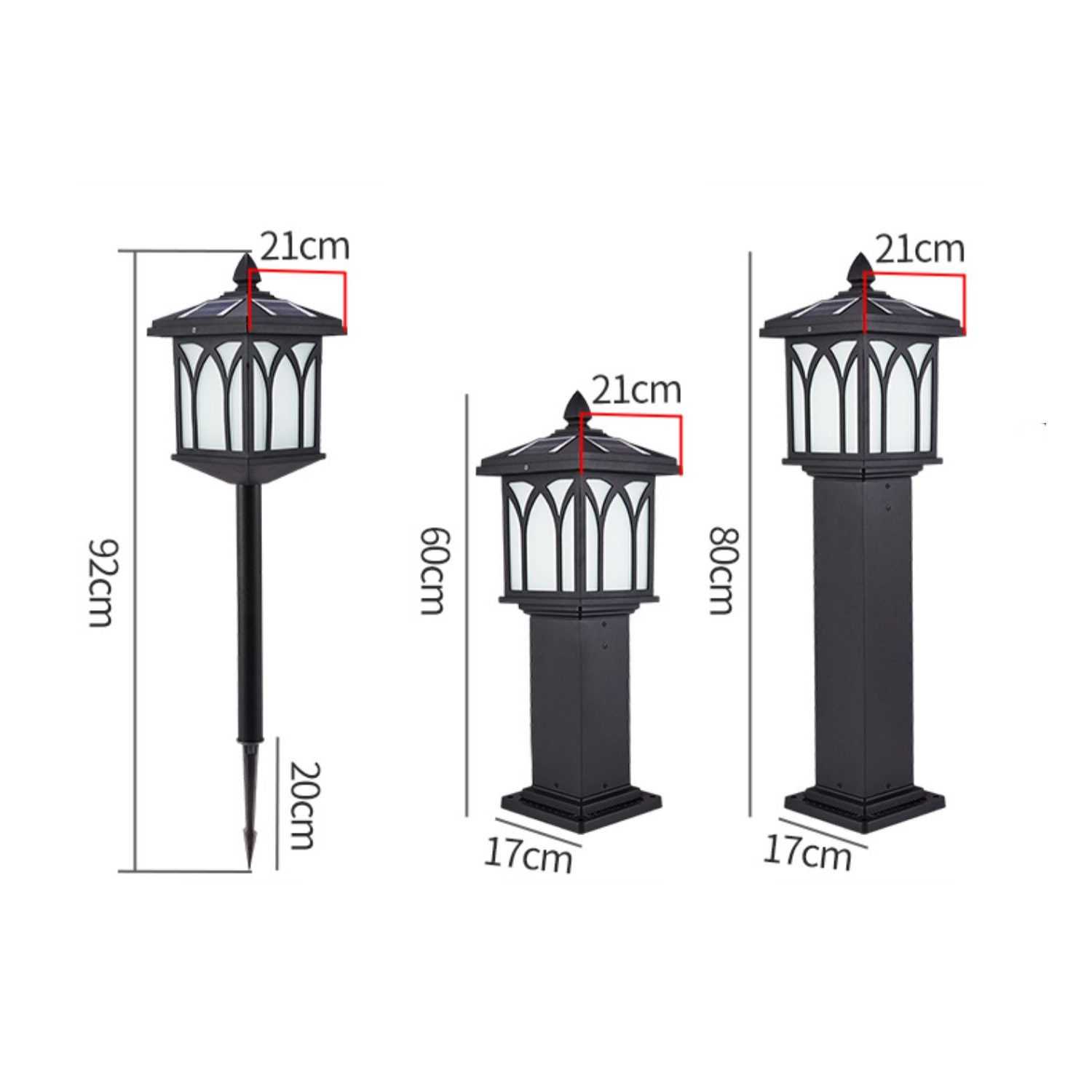 Đèn cột họa tiết cổ điển năng lượng mặt trời YD284 13