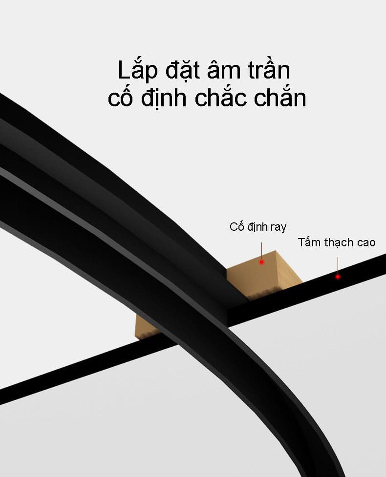 Thanh ray nam châm vòng tròn âm trần RP7330A 10